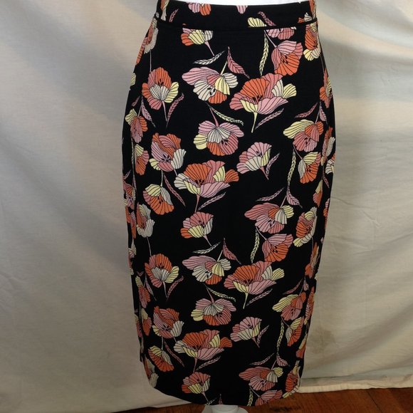 NEW Womens Summer Skirt Floral Knee Length Who What Wear NWT Flower Poppy Skirt - Picture 2 of 4